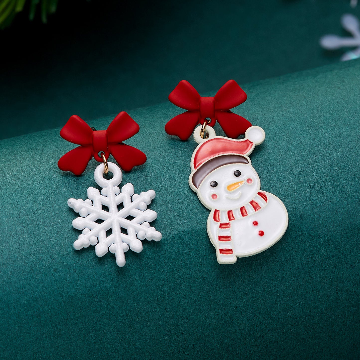 Alloy Santa Claus Bell Snowflake Earrings (Minimo de Compra 2)  MIC-JueH013