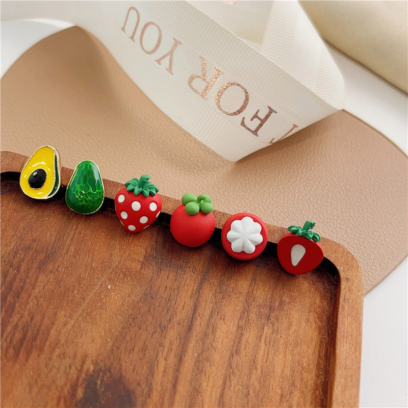 Alloy cartoon fruit earrings MIC-AXing012