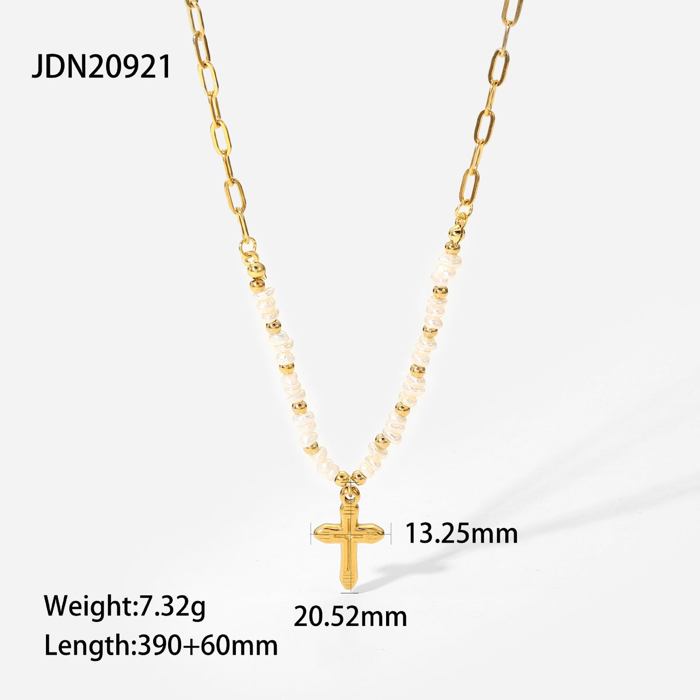 Stainless Steel Gold Plated Cross Necklace MIC-JieD010