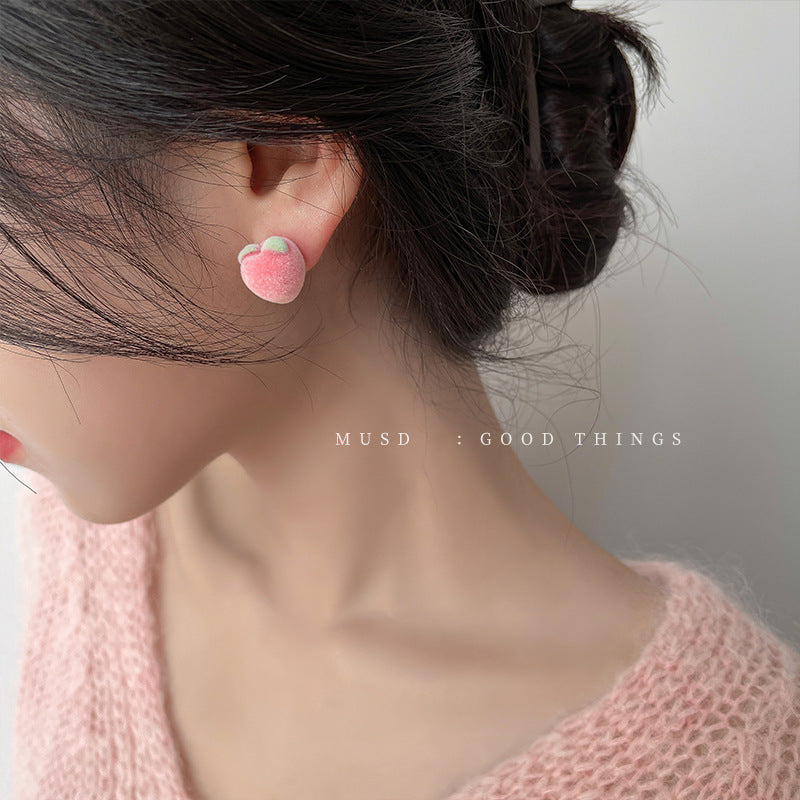 Alloy velvet peach earrings MIC-AXing010