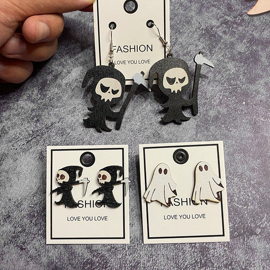 Acrylic Terror Evil Ghost Earrings (Minimo de Compra 2) MYA-XinC003