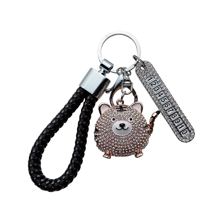 Diamond cartoon Yuanbao tiger key chain  （Minimo de compra 2） MYA-LianX010