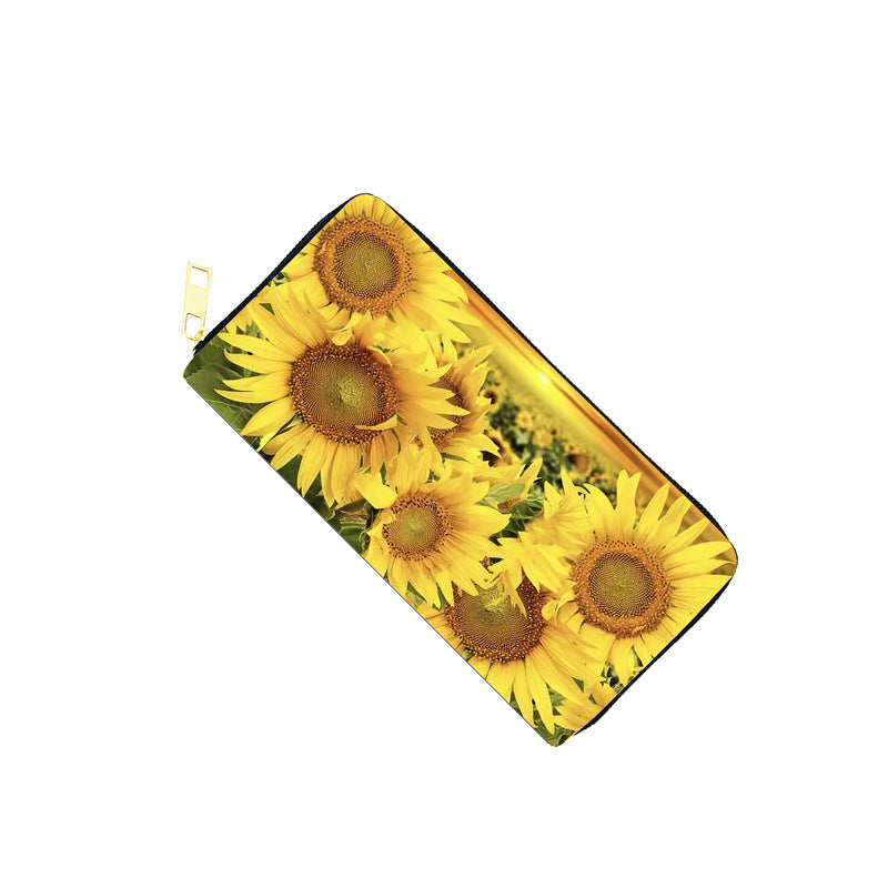 PU Flower Sunflower Wallet (Minimo de compra 3) MYA-JiR049