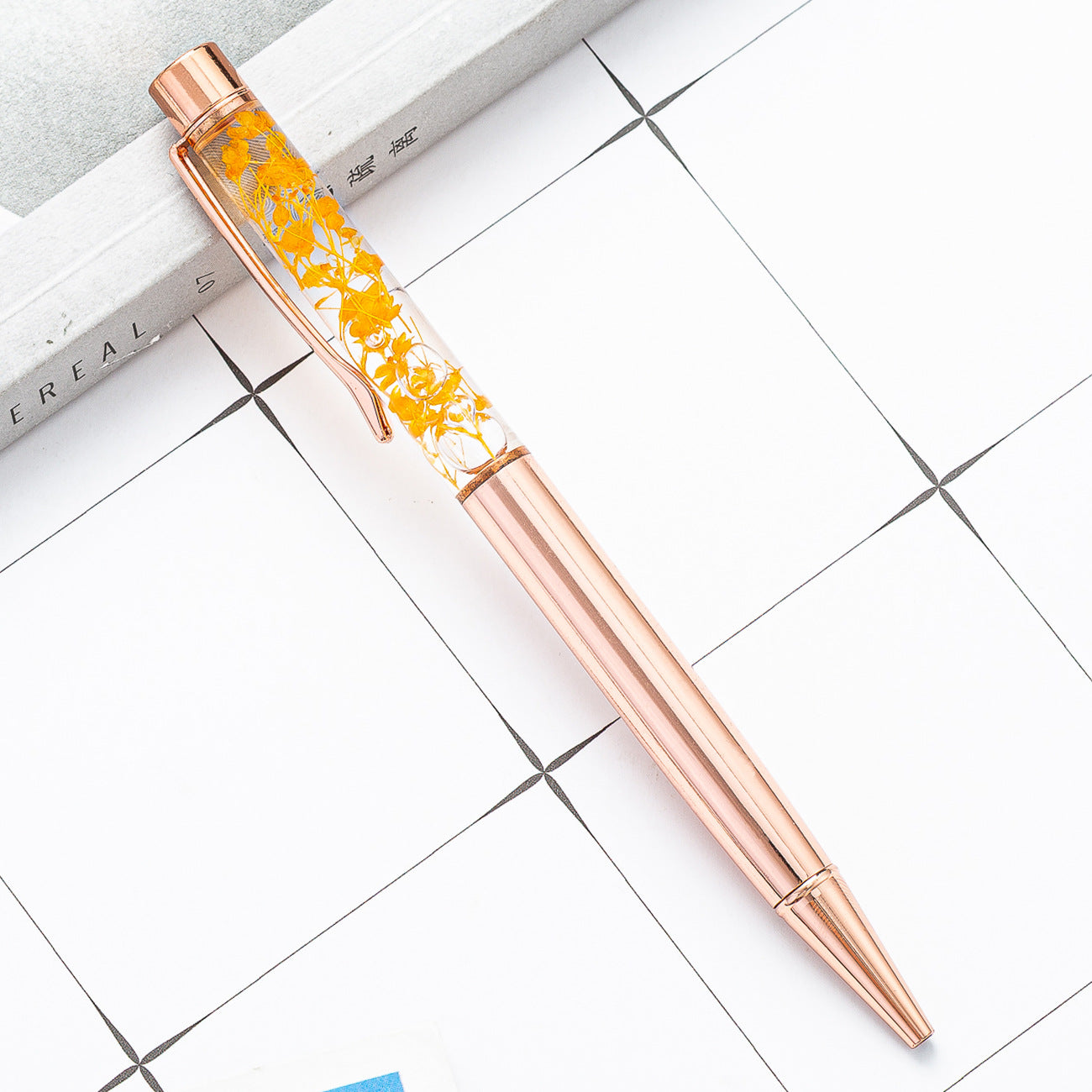 DIY Dried Flower Metal Ballpoint Pen Huah023