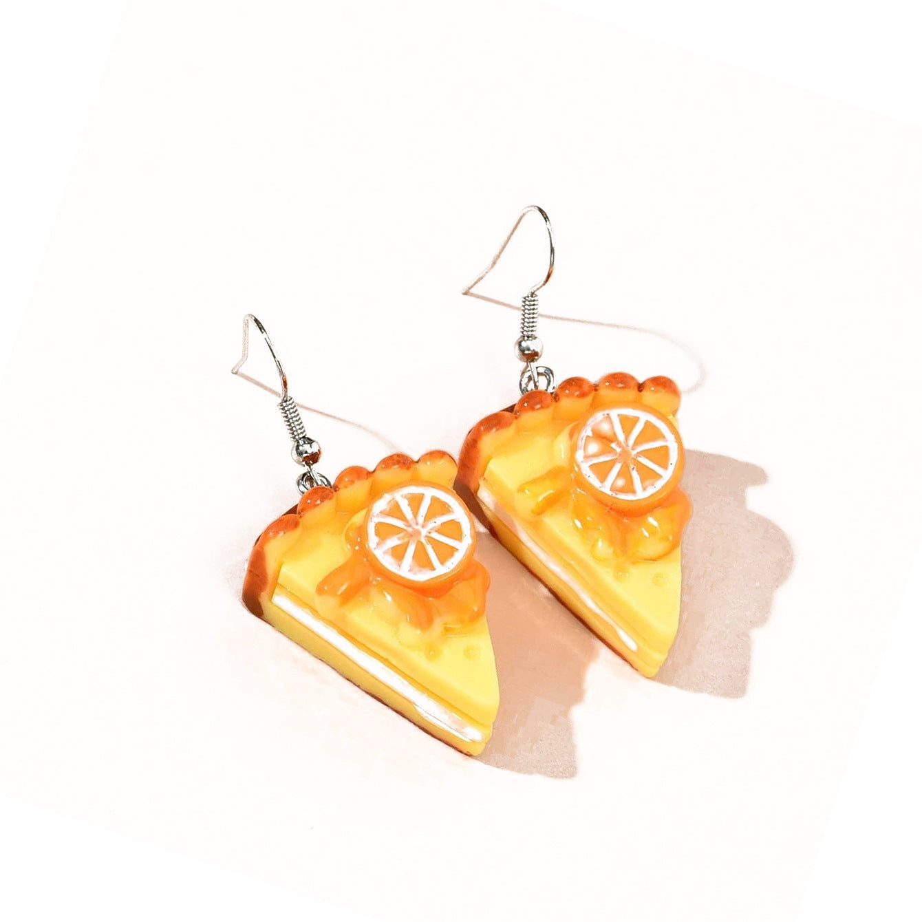 Acrylic Orange Mousse Cake Earrings MIC-JianL016