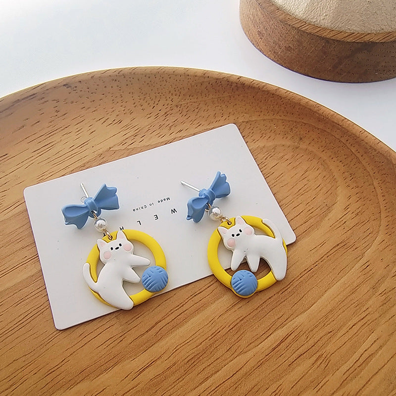 Alloy cute cat earrings (Minimo de Compra 2) MIC-BLD064