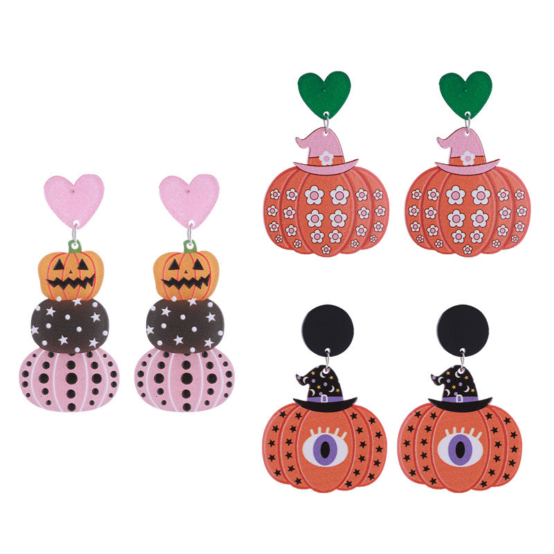 Alloy acrylic love ghost mischievous cat earrings MIC-ChouT056