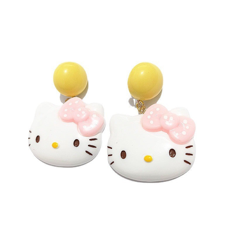 Resin Soft Cute K Cat Earrings MIC-BXX008