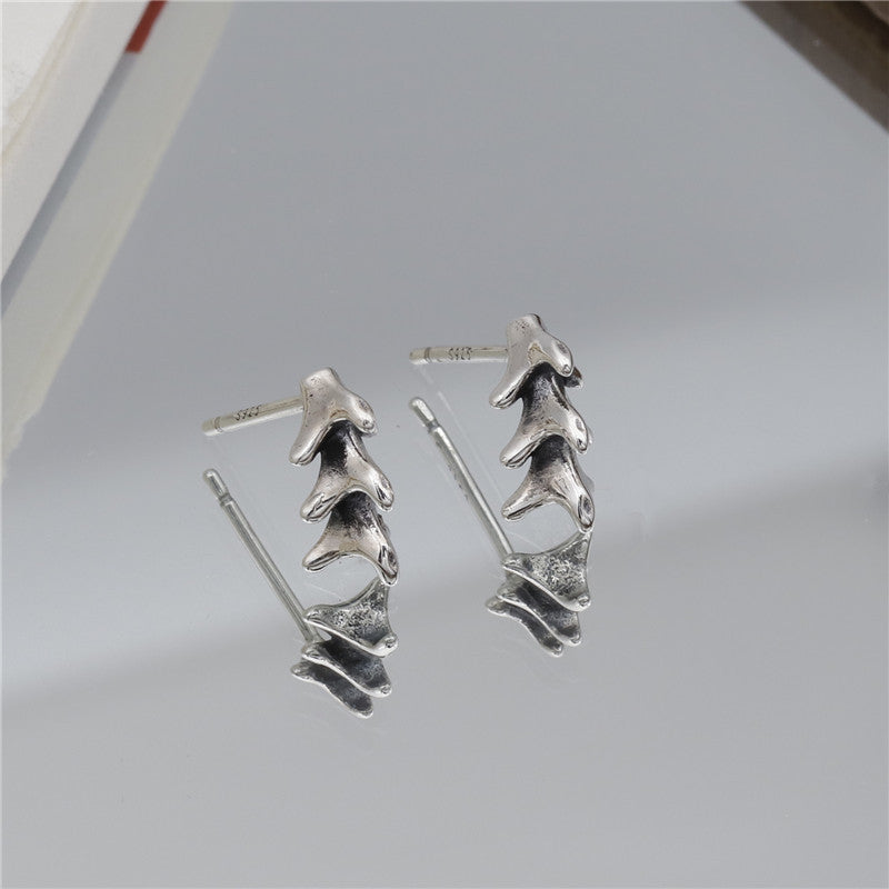 S925 sterling silver keel shaped stud earrings US-JiaY015