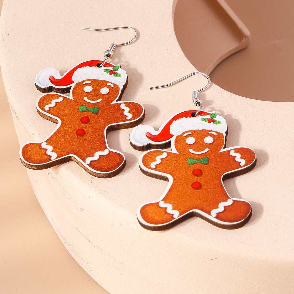 Acrylic cartoon gingerbread human earrings (Minimo de Compra 2) MYA-YueS009