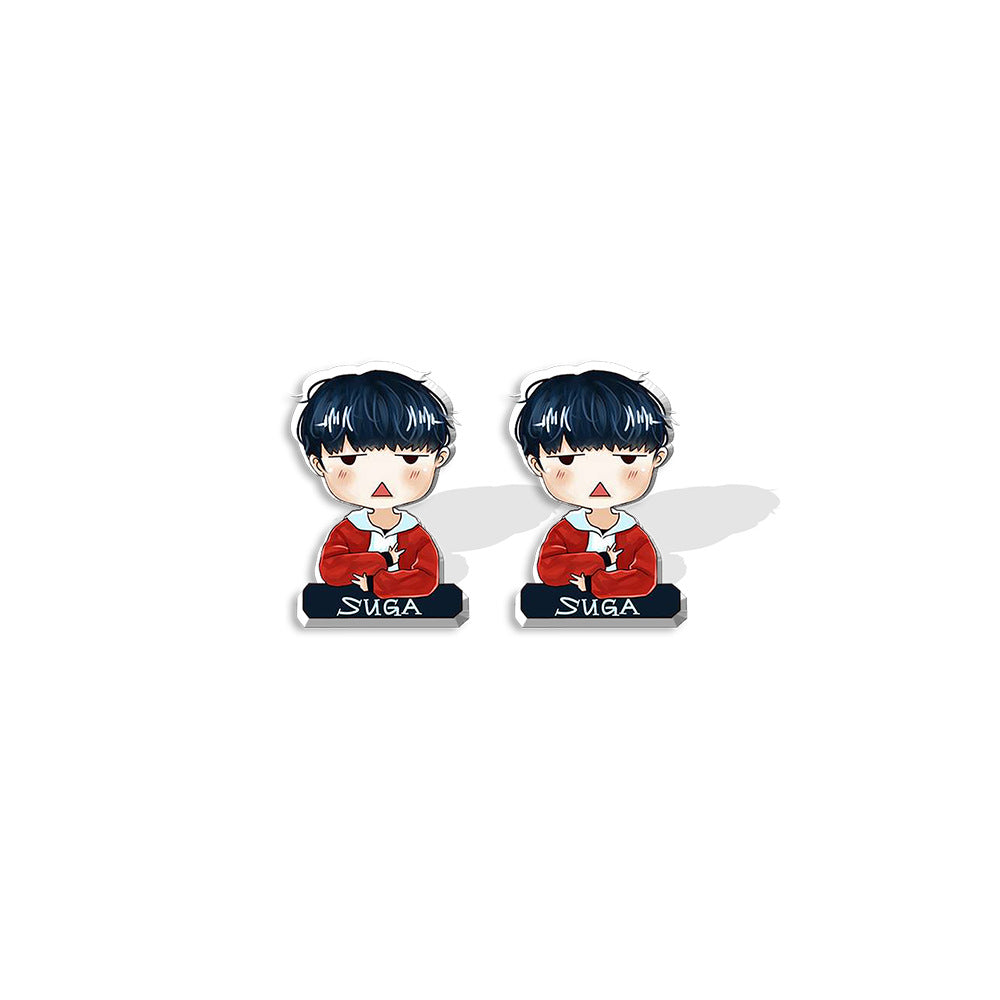 Acrylic BTS bulletproof youth group earrings (Minimo de compra 5) MYA-XiangL053