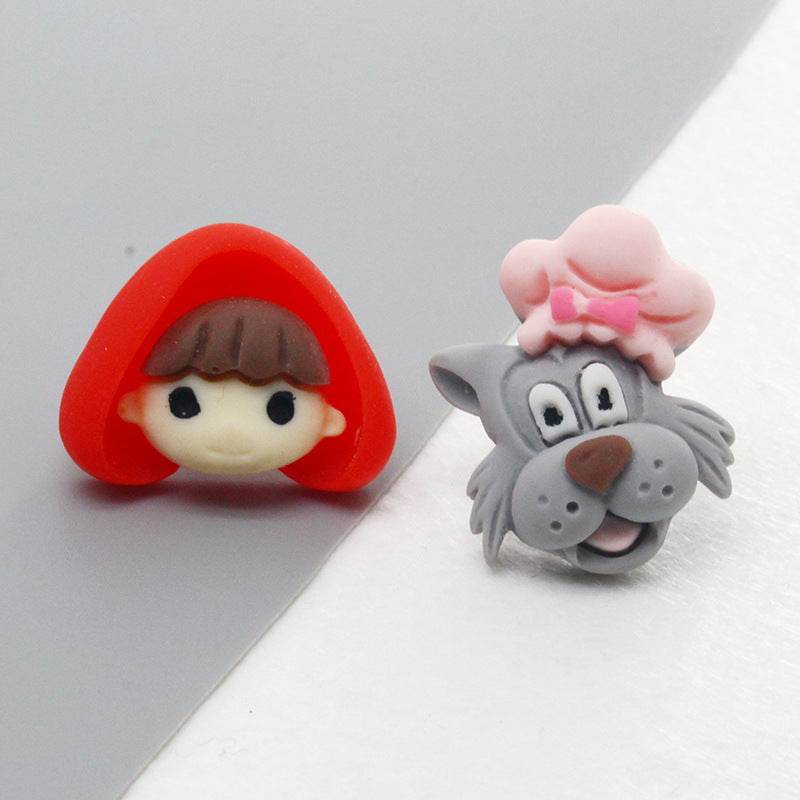 Alloy cute little red hat ear hook (Minimo de Compra 3) MIC-JueJ016