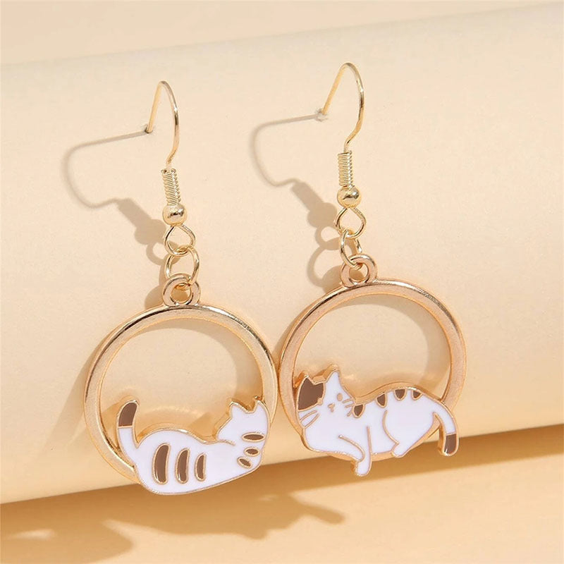 Acrylic Moon Cat Star Earrings (Minimo de compra 2) MIC-JianL003