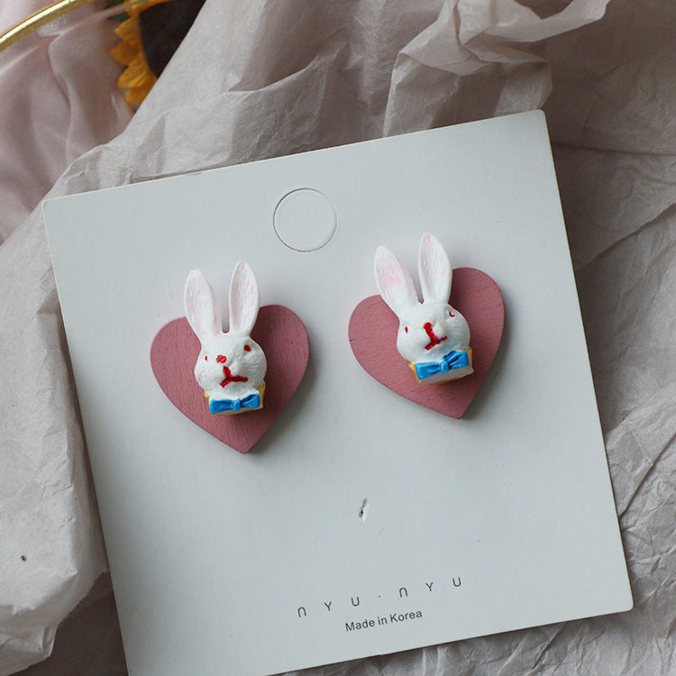 Acrylic Pink Alice Earrings MIC-QingJ018