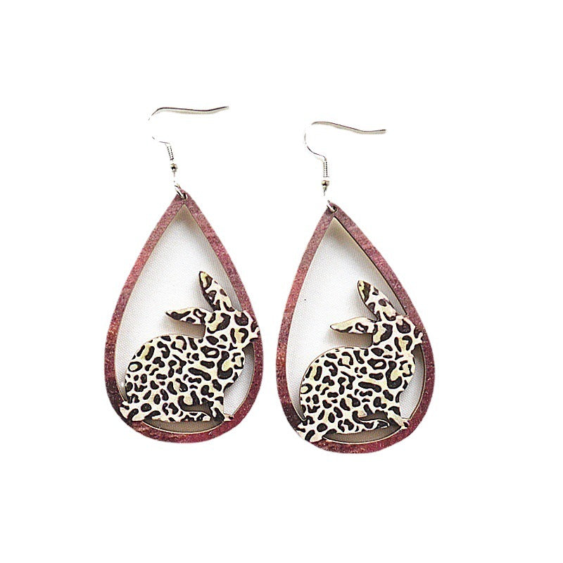 Alloy water droplet hollow earrings MIC-XieN048