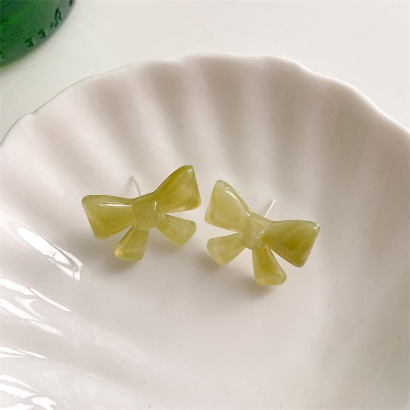 Alloy bow fresh candy colored earrings (Minimo de compra 2) MIC-LuoN017