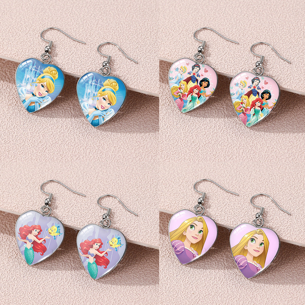 Alloy stainless steel ear hook Snow White Princess earrings (Minimo de compra 5) MIC-XiangL111