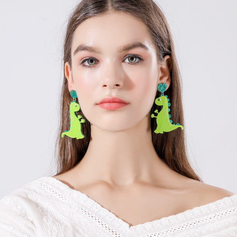 Acrylic Dinosaur Cicada Earrings MYA-XueP084