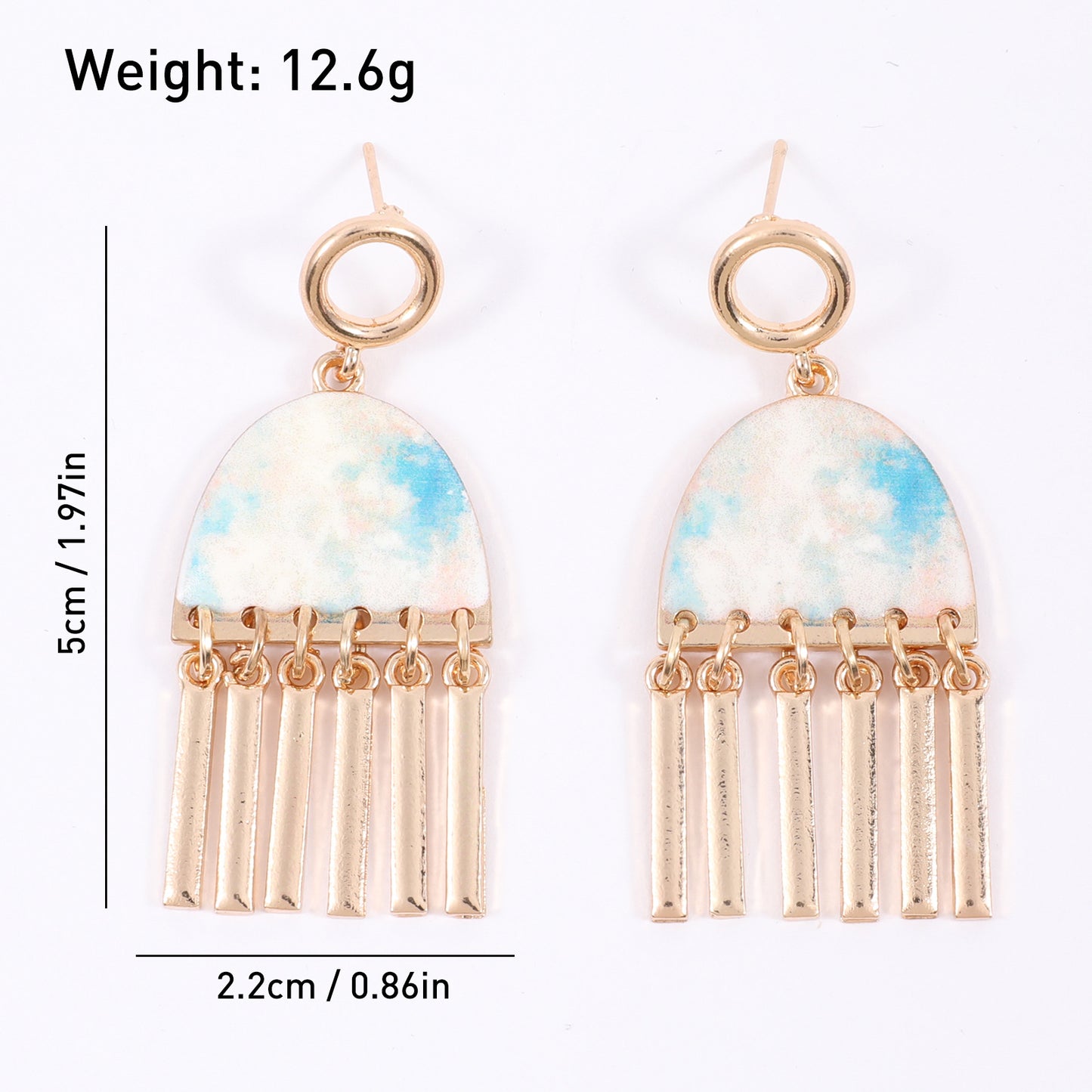 Alloy Circle Personalized Oil Painting Earrings MYA-ZhongY003