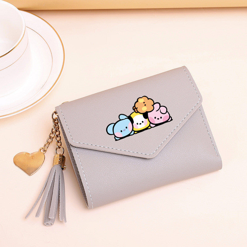 PU card bag tassel short wallet MIC-XingY017