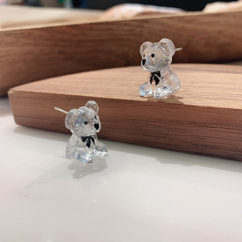 Alloy transparent bear earrings MIC-SYN003