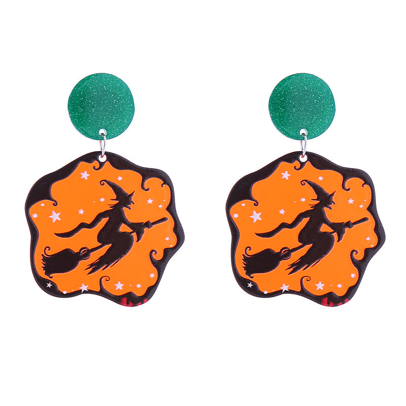 Acrylic Pumpkin Skeleton Ghost Earrings (Minimo de Compra 2) MIC-ChouT038