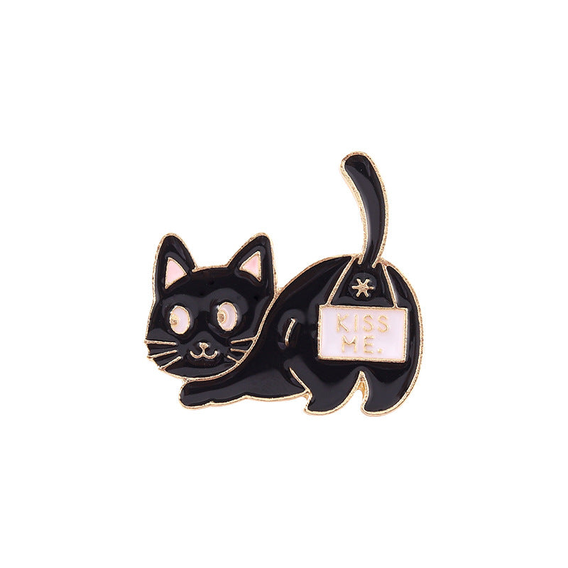 Alloy cute and cute black cat brooch MIC-BeiL029