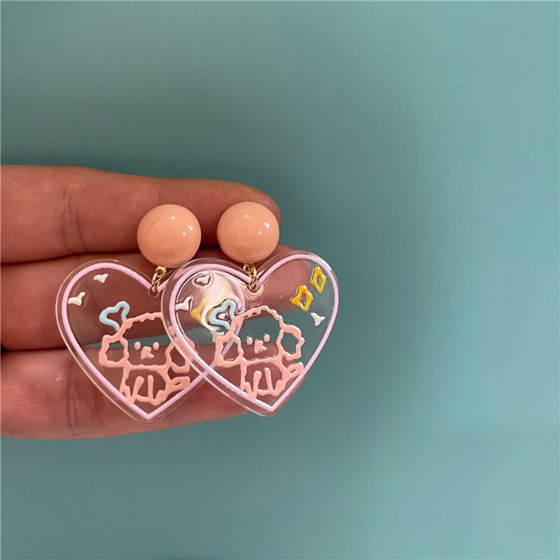 Alloy cartoon dog transparent ear clip (Minimo de Compra 2) MIC-KaiT020