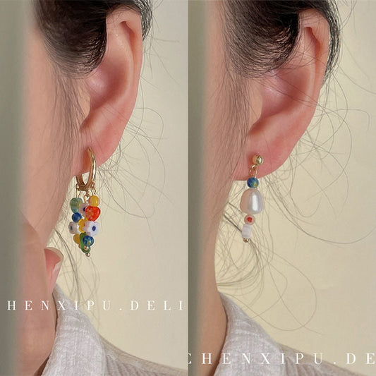 Alloy colored hand made asymmetric earrings MIC-XiM030