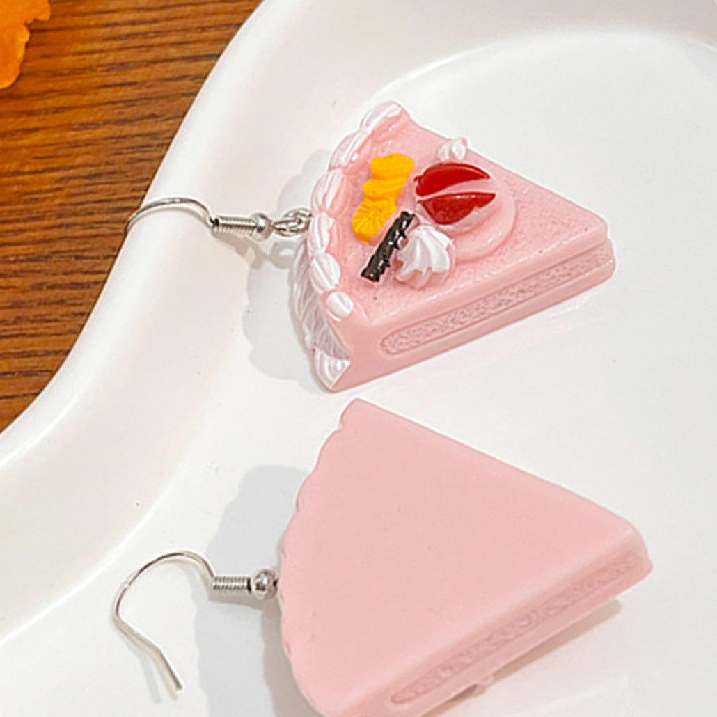 Acrylic Fruit Love Cake Earrings MIC-JianL017