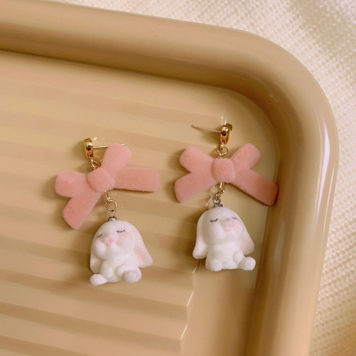 Alloy bow long rabbit earrings (Minimo de Compra 2) MIC-XingS012