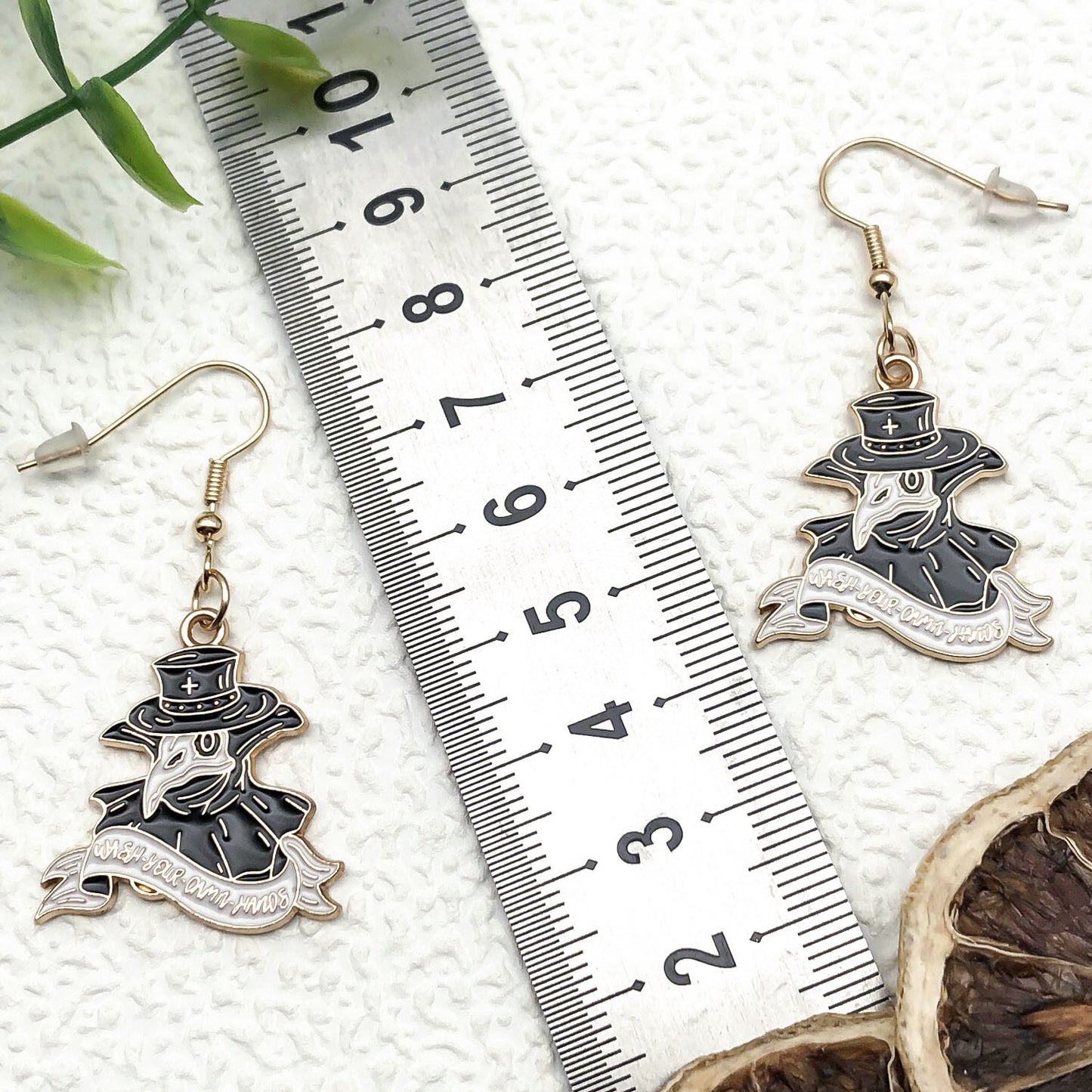 Alloy Halloween Crow Wizard Magic Hat Earrings (Minimo de compra 5) MIC-OuL013