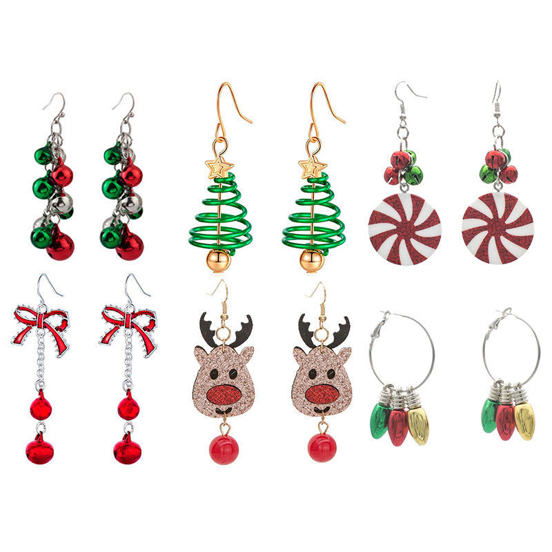 Alloy Bell Deer Head Earrings (Minimo de Compra 2) MIC-LuoT008