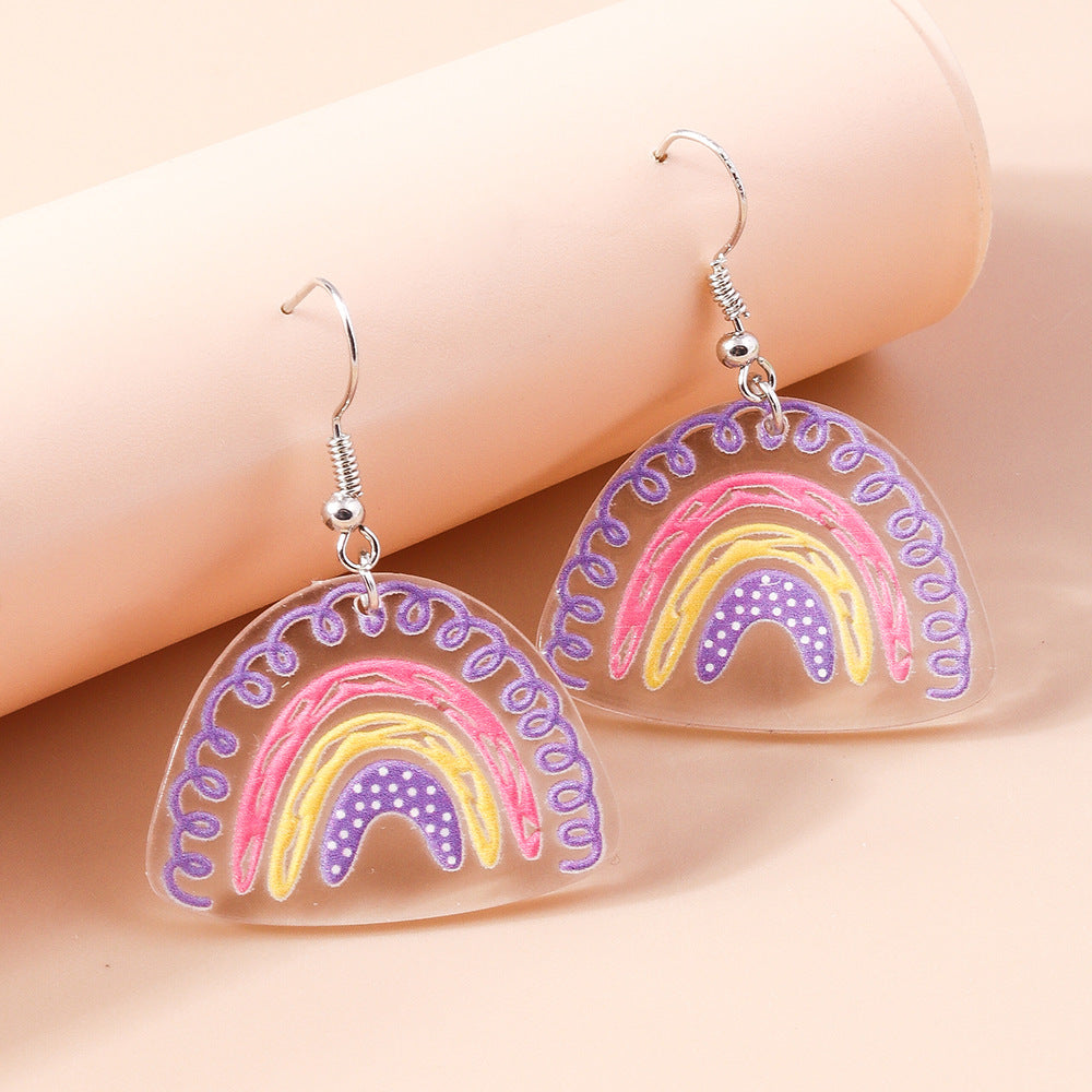 Acrylic Rainbow Cloud Earrings (Minimo de Compra 2) MYA-YueS005