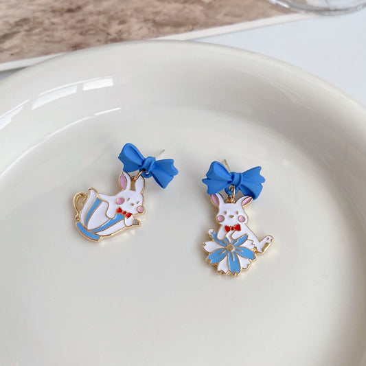 Resin blue bow earrings (Minimo de Compra 2) MIC-XiM038