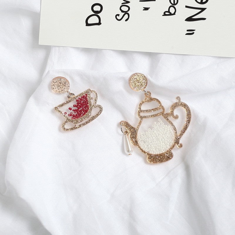 Acrylic teapot teacup earrings MYA-XueP116