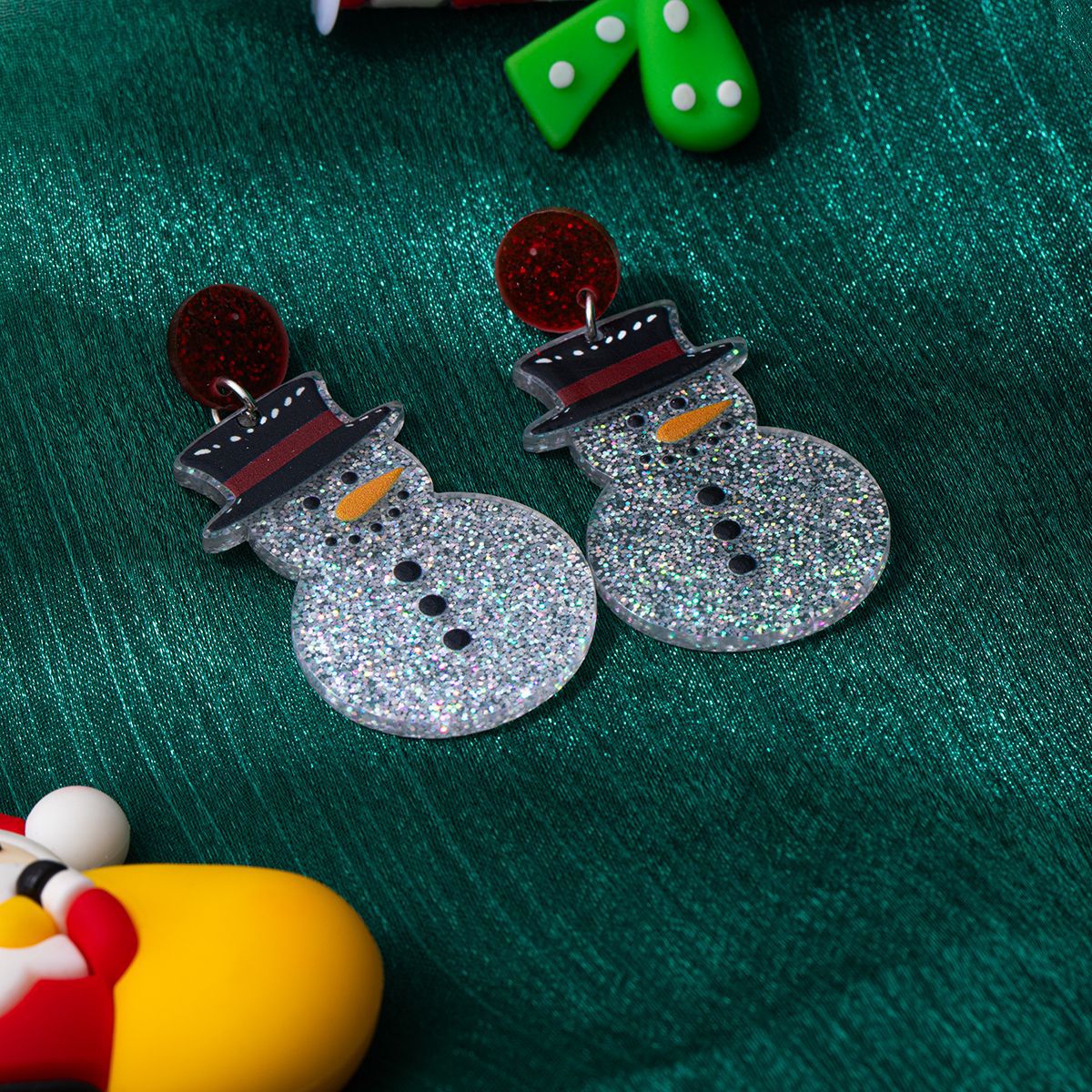 Alloy Christmas Cute Christmas Snowman Earrings MIC-MDD192