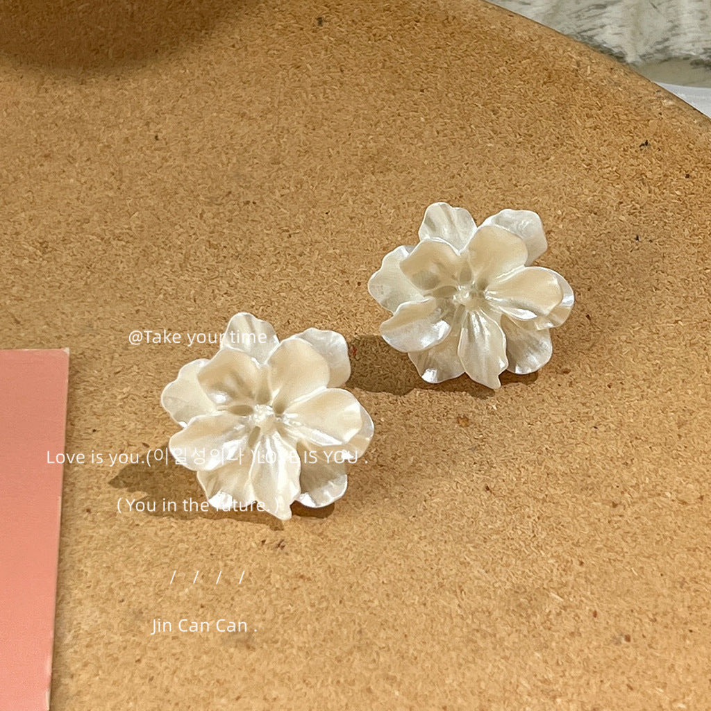 Alloy Camellia Flower Earrings MIC-LiangM005