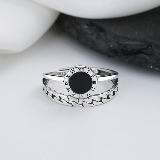 S925 Sterling Silver Roman Digital Ring US-YTH004