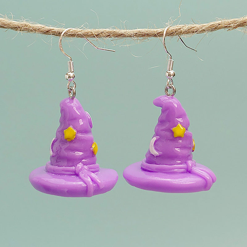 Resin Witch Hat Earrings MIC-MingC022