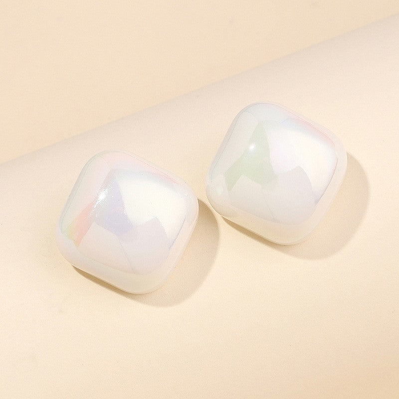 Alloy Candy Color Half Round Earrings (Minimo de Compra 2) MYA-ShangH012