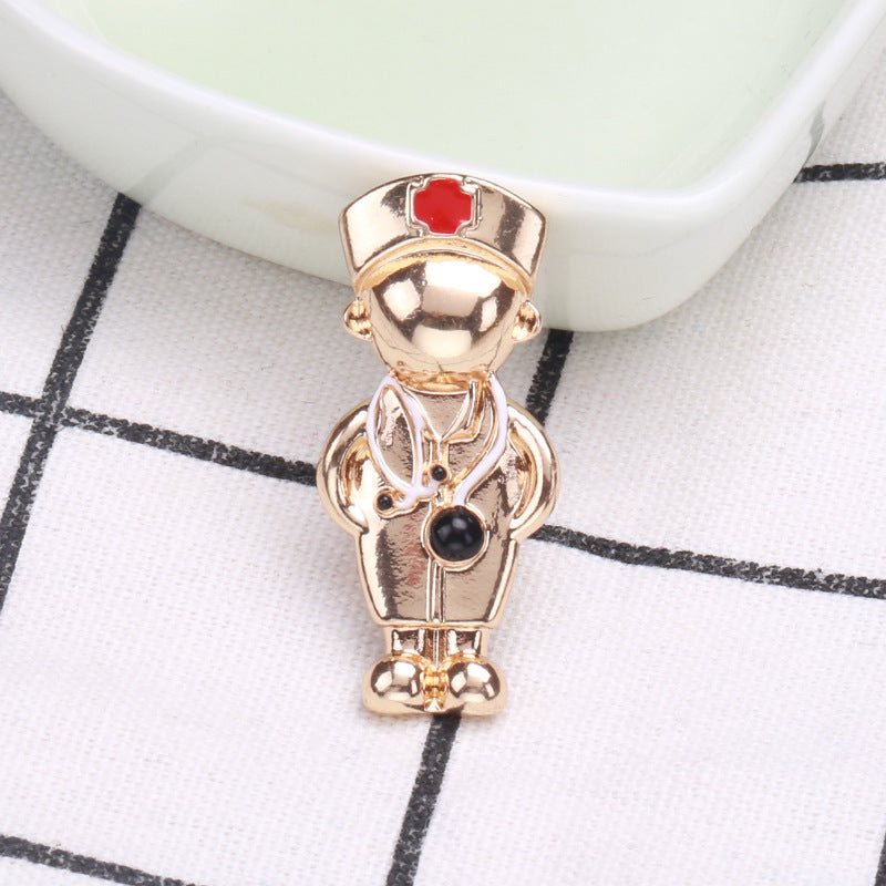 Alloy doctor shaped brooch (Minimo de Compra 3) MIC-MeiM001