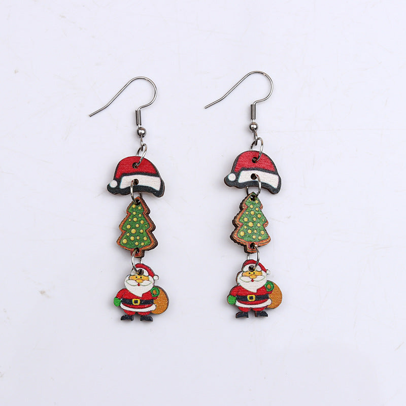 Acrylic Simple Versatile Christmas Earrings MIC-DuA078