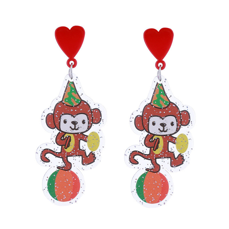 Alloy acrylic cute circus earrings MIC-ChouT052