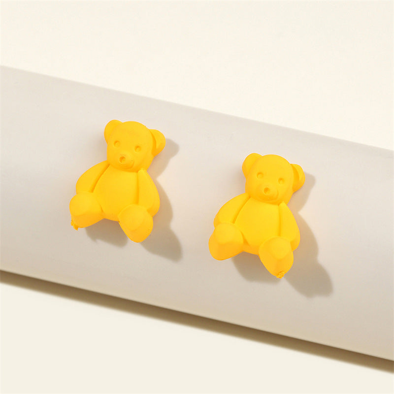 Resin jelly frosted elephant earrings (Minimo de compra 2) MIC-LuoN002