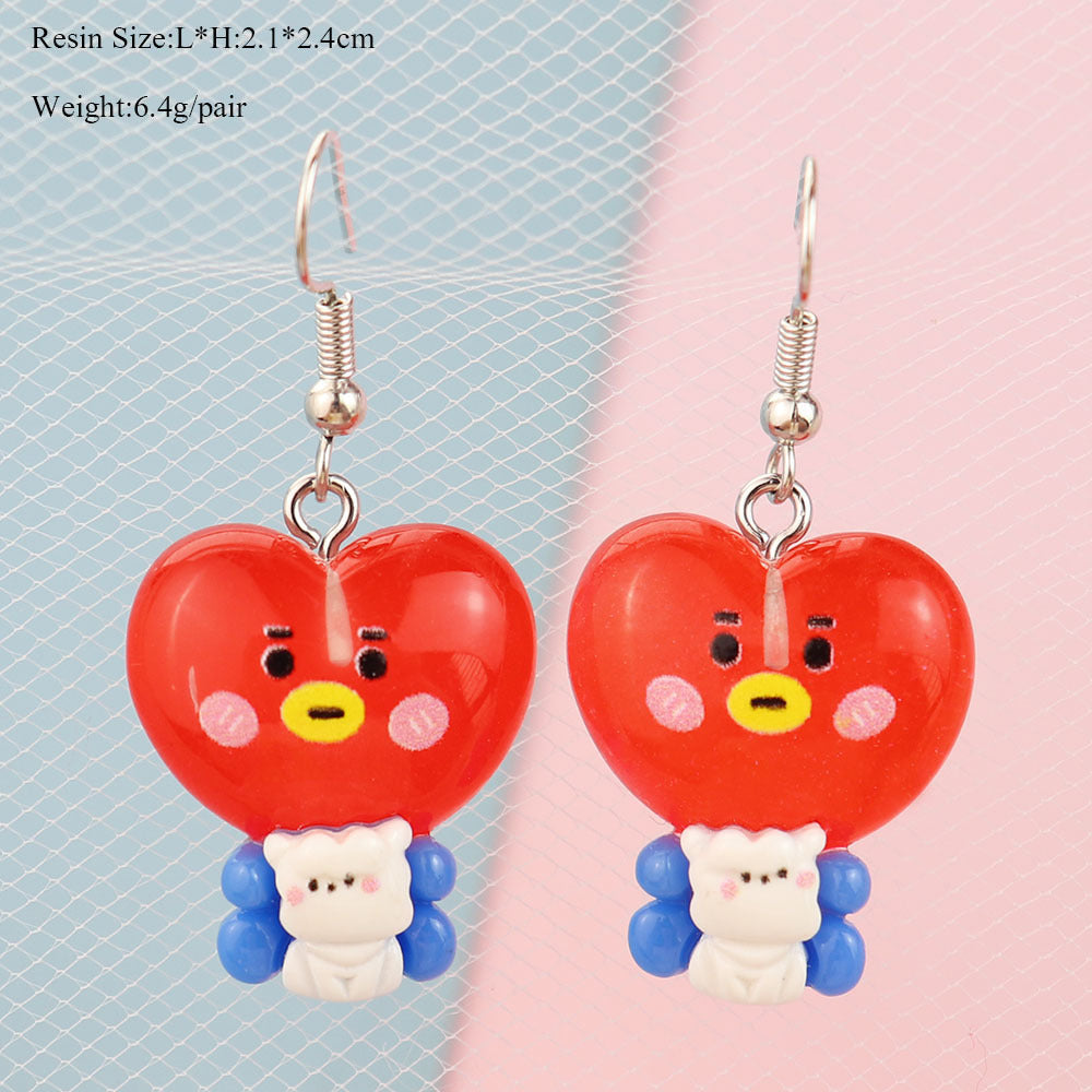 Resin cute cartoon animal earrings MIC-NiQ031