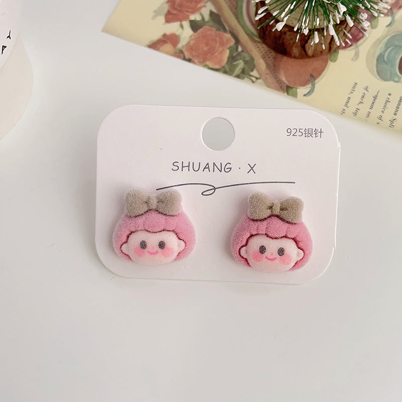 Acrylic flocked cute earrings (Minimo de Compra 2) MYA-ShuangX032