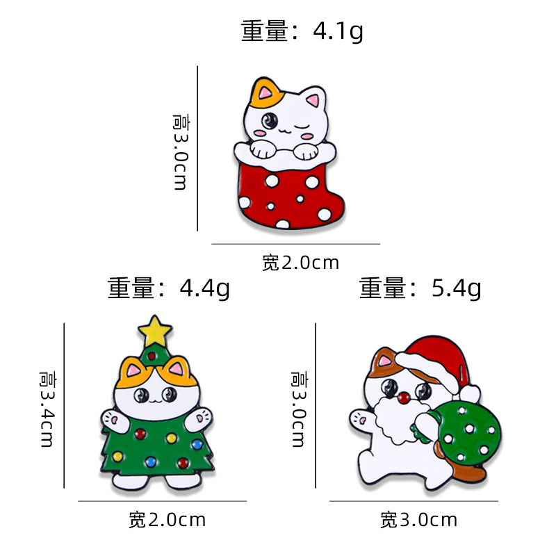 Alloy cartoon Christmas badge brooch (Minimo de Compra 5) MIC-YiN017