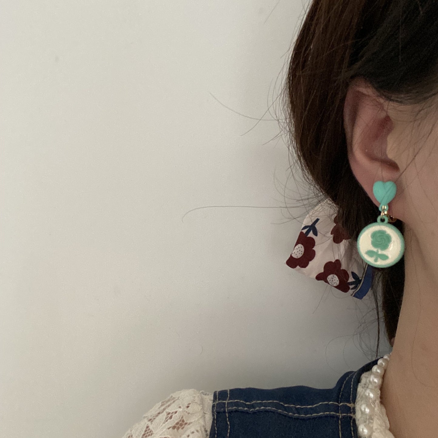 Alloy spray painted fruit green rabbit earrings (Minimo de Compra 3) MIC-BiS005