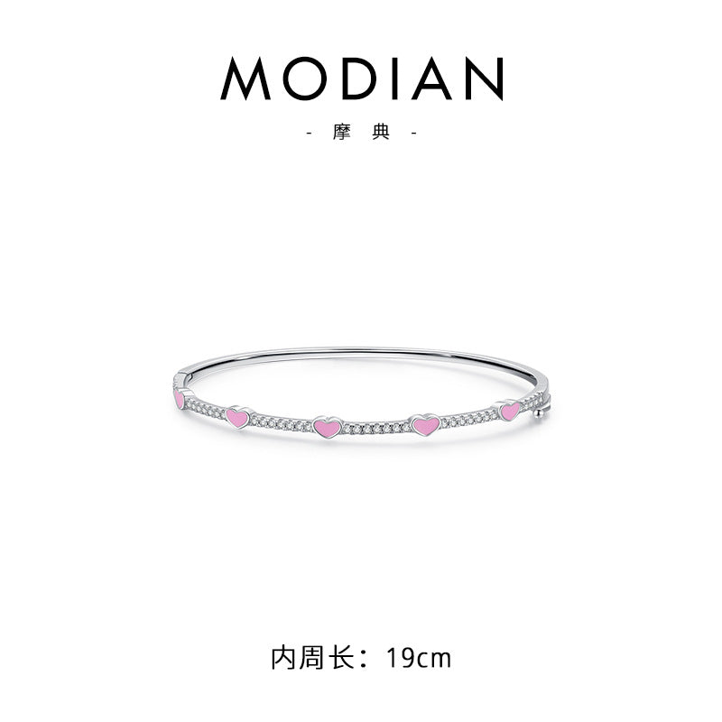 S925 Silver Heart Diamond Bracelet MIC-MoD002